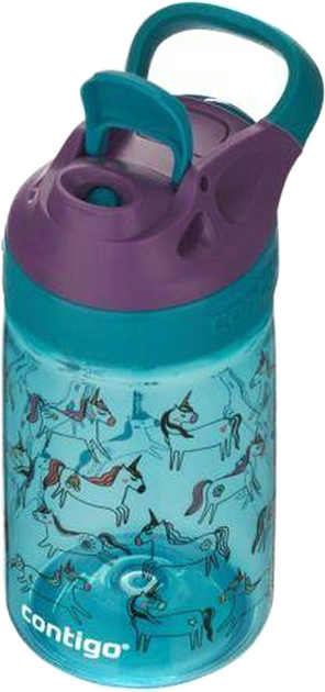 Пляшка дитяча Contigo Gizmo Sip блакитний з малюнком єдинорога 0.42 л (2136791) - зображення 1
