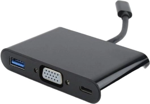 Kabel Cablexpert USB Type C-VGA-USB Type A 0.15 m Czarny (8716309097680) - obraz 1