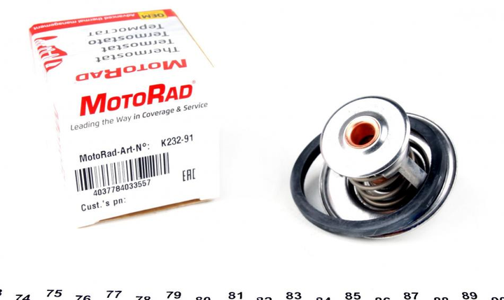 Термостат MOTORAD 232-91K Opel Ascona, Kadett, Astra, Vectra 1338046, 1338865, 90009956 - зображення 1