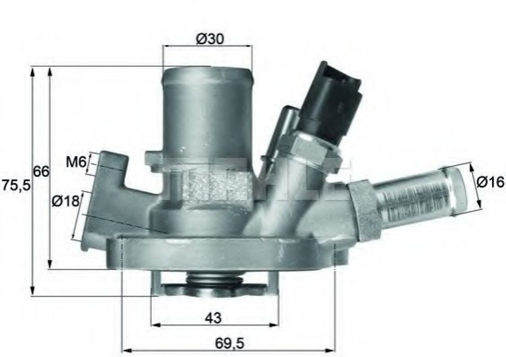 Термостат MAHLE / KNECHT TI15180 Fiat Punto, Tipo; Jeep RENEGADE (BU), Compass (MP) 55215006, K04892642AC, 00K04892642AC - изображение 1