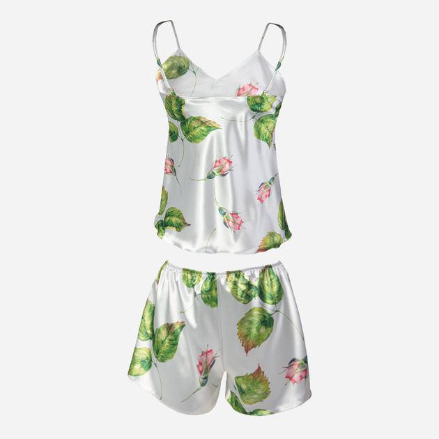 Piżama (podkoszulka + szorty) damska DKaren Dk-Kk 2XL Biała z zielonym i różowym (5903251425439) - obraz 2