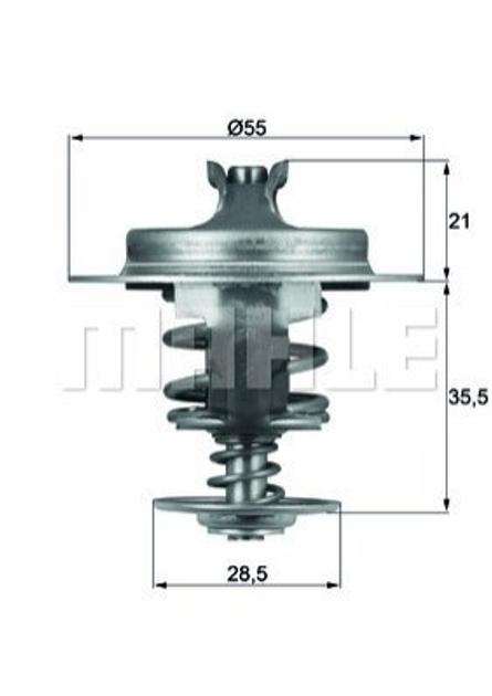 Термостат MAHLE / KNECHT TX6783D Peugeot Boxer, 406, 806, Expert, 306, 206, 307; Citroen Berlingo, Xsara, C8, Jumpy, C5; Fiat Ducato, Scudo; Toyota Corolla SU00100223, 96160901, 96095011 - изображение 1