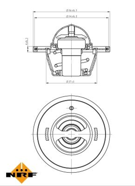 Термостат NRF 725183 Hyundai I30, I10, Getz, Accent, I20, IX35; KIA Ceed, Pro Ceed, Picanto, Rio, Cerato, Soul 255002A000, 255002A050 - зображення 2