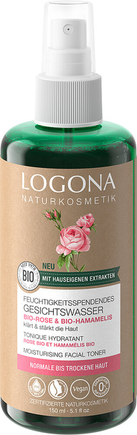 Увлажняющий тоник для лица Logona Роза-Гамамелис для нормальной и сухой кожи Роза-Гамамелис 150 мл (4055297186223) 