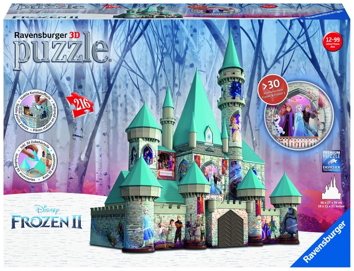 Trójwymiarowe puzzle Ravensburger Disney Frozen 2 Frozen Castle 70 x 50 cm 500 elementów (4005556111565) - obraz 1