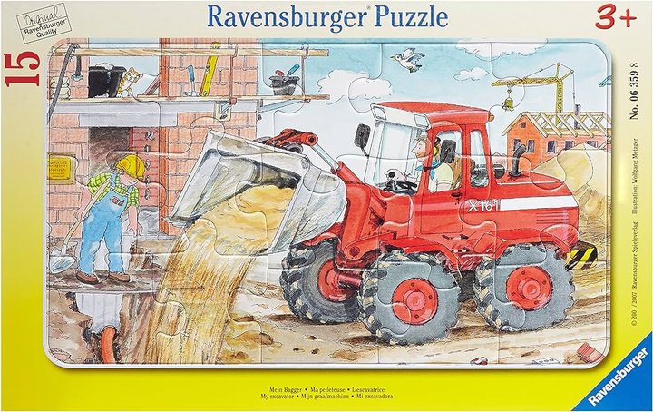 Класичні пазли Ravensburger Мій екскаватор 26 х 15 см 15 елементів (4005556063598) - зображення 1