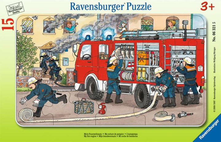 Класичні пазли Ravensburger Пожежна машина 25 х 15 см 15 елементів (4005556063215) - зображення 1