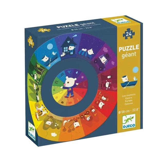 Puzzle klasyczne Djeco Puzzle podłogowe kolory 58 cm 37 elementów (3070900070172) - obraz 1