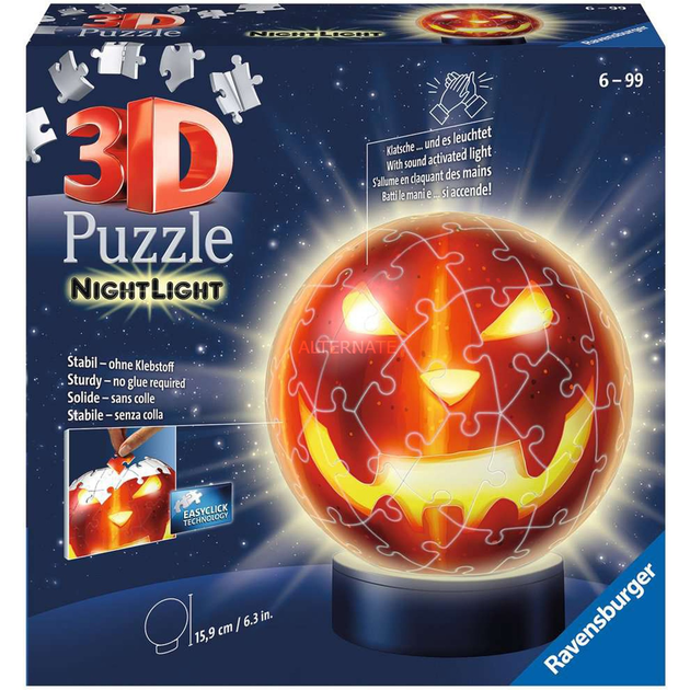 Светящиеся пазлы Ravensburger 3D Lampka Nocna Puzzle Ball Krbiskopf 20 ...
