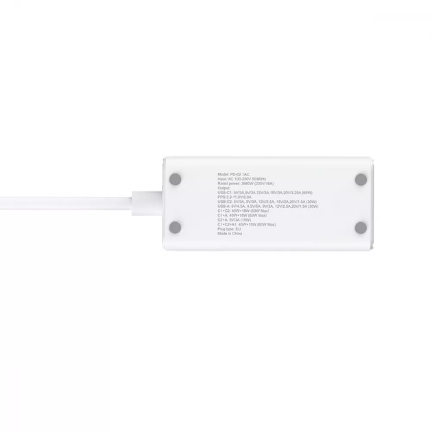 Сетевой фильтр Proove Power Strip PD-02 65W 2Type-C/1USB white - изображение 2