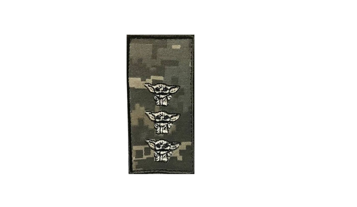 Шеврон на липучці (велкро) старший лейтенант Грогу 10х5 см Піксель 5138 - зображення 1