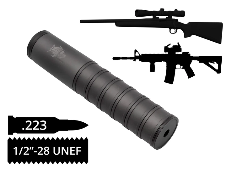 Розбірний саундмодератор AFTactical S44 калібр .223 різьба 1/2"-28 AR-15 Remington - зображення 1