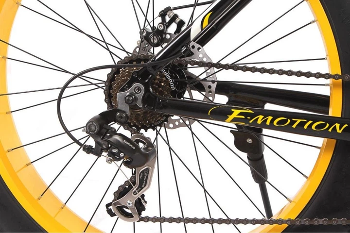 Велосипед E-motion Fatbike 26" алюминиевая рама 19" Черно-желтый (F-BLACK-YELLOW) - изображение 3
