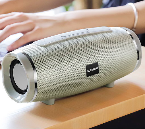 Портативная блютуз колонка BOROFONE Rich sound IPX5 BR3 |AUX, SD-card, Bluetooth, USB, FM-Radio| Серый - изображение 2