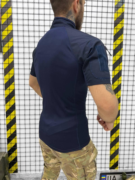 Рубашка тактическая с коротким рукавом синяя размер ХХXL - изображение 2