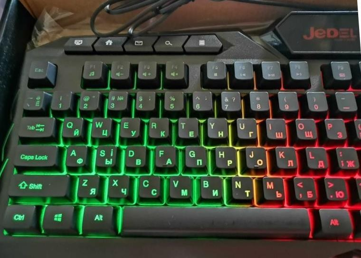 Клавиатура с подсветкой клавиш JEDEL K504 RGB (Eng/Рус/Укр) Игровая ...