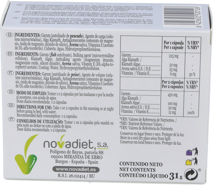 Suplement diety Novadiet Vitalestres 60 kapsułek (8425652520126) - obraz 2