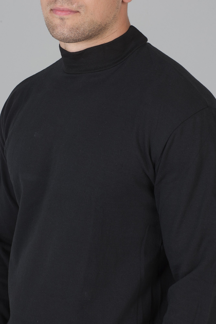 Базовий чоловічи гольф теплий колір чорний 48 - зображення 2