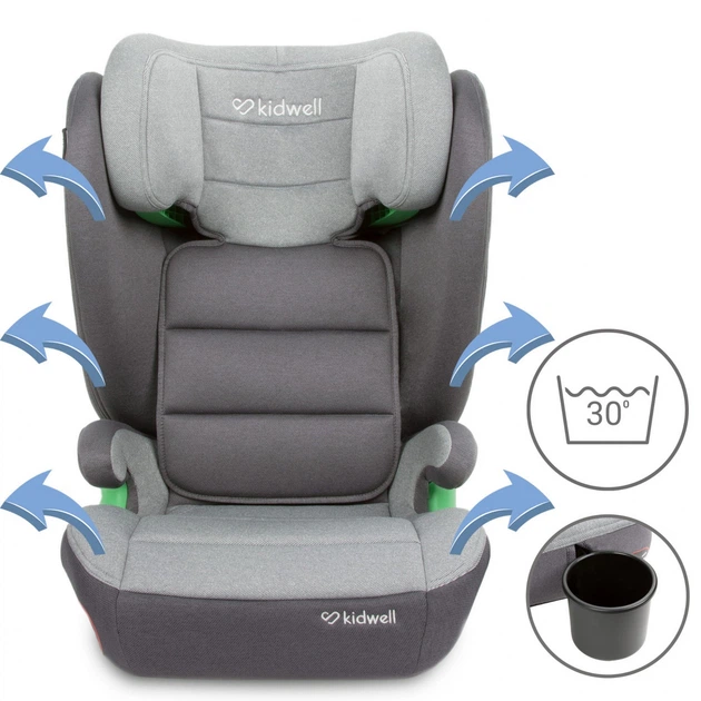 Автокресло-бустер Kidwell Weston гр. 2/3 15-36 кг Dark Gray 5901130090921 - изображение 4