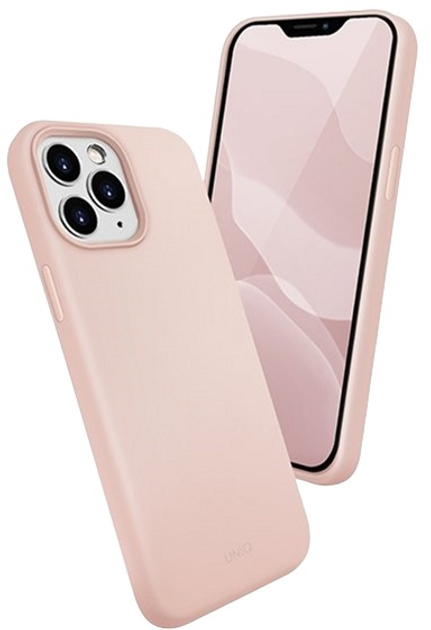 Etui Uniq Lino Hue Antimicrobial do Apple iPhone 12 Pro Max Różowy (8886463674857) - obraz 1