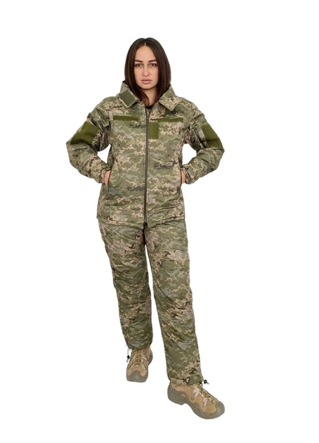Жіноча військова форма зимова костюм утеплювач Softshell + синтепон 200 (до -20) Піксель розмір 44 (FV- 001-44) - зображення 1
