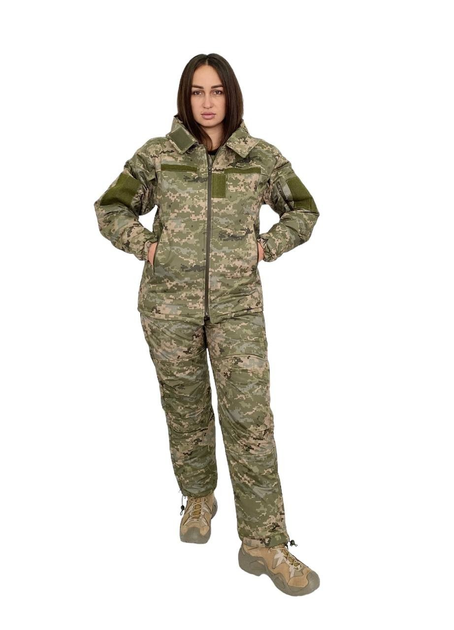Женская военная форма зимняя костюм утеплитель Softshell + синтепон 200 (до -20) Пиксель размер 46 (FV- 001-46) - изображение 1