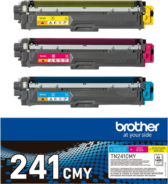 Картридж Brother TN-241CMYC Multipack синій/фіолетовий/жовтий (4977766812849) - зображення 1