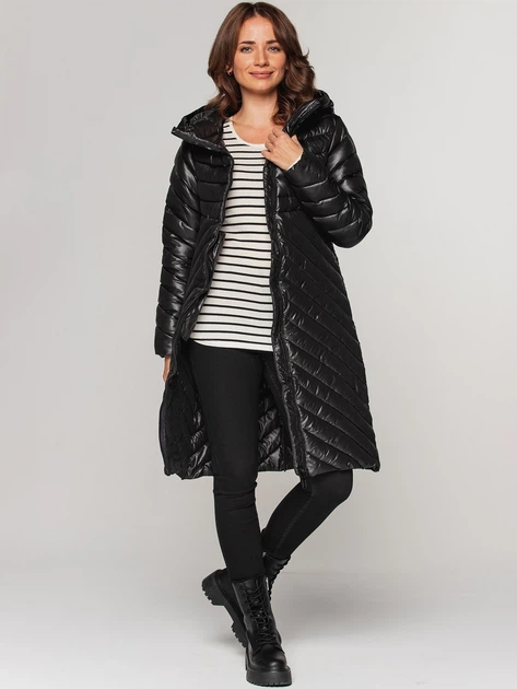 Пуховик зимовий довгий жіночий PERSO BLH211007F XL Чорний (5908312934400) - зображення 3