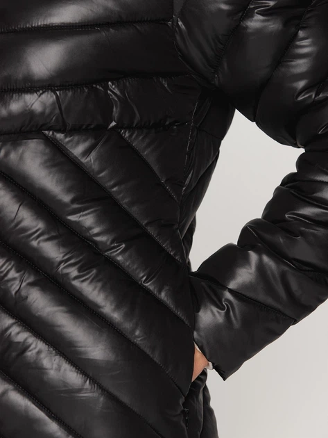 Пуховик зимовий довгий жіночий PERSO BLH211007F XL Чорний (5908312934400) - зображення 6