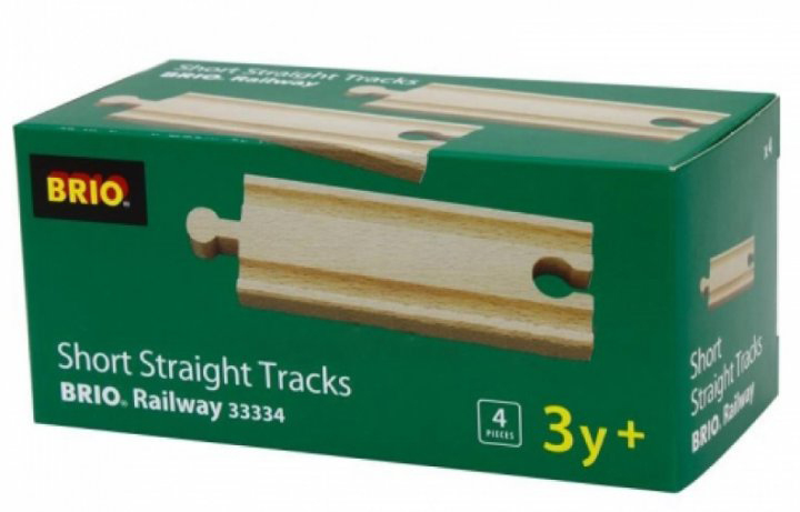 Додаткові рейки Brio Toy Trains Short Straight Track 4 деталі (7312350333343) - зображення 1