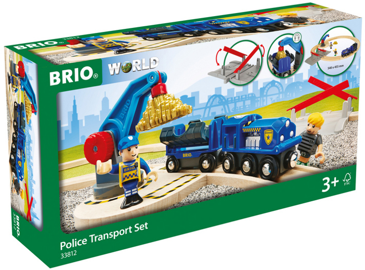 Zestaw kolejowy Brio Police Transport Set 17 elementów (7312350338126) - obraz 1