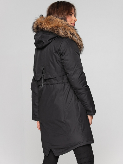 Куртка демісезонна подовжена з капюшоном жіноча PERSO BLH211046F 3XL Чорна (5908312933588) - зображення 2