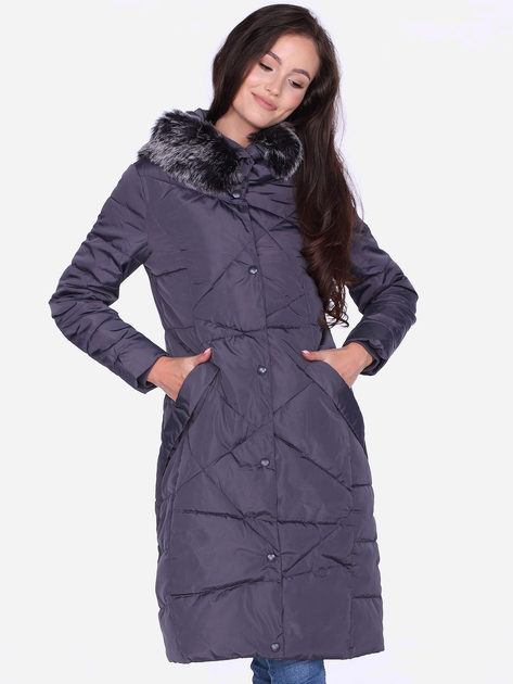 Куртка демісезонна довга з капюшоном жіноча PERSO BLH818025F M Сіра (5905080209419) - зображення 1