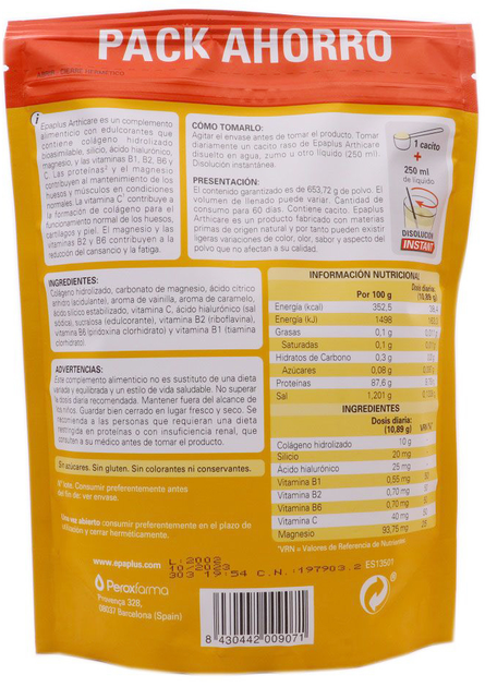 Suplement diety Epaplus Collagen Silicon Hyaluronic And Magnesium Vanilla Flavor 668 g (8430442009071) - obraz 2