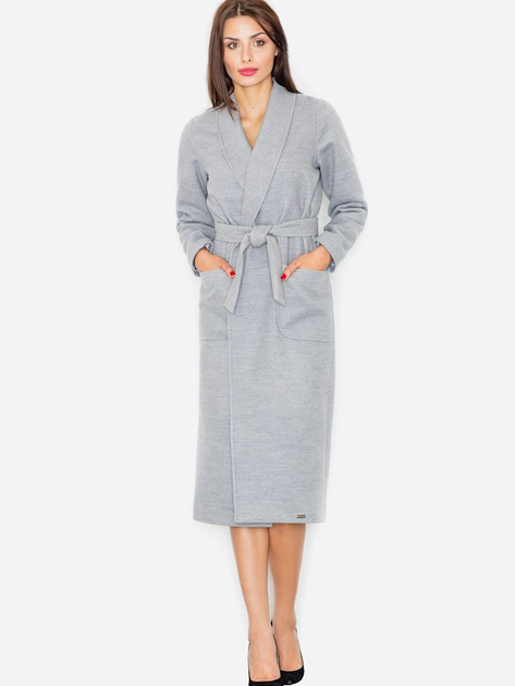 Пальто жіноче Figl M532 XL Сіре (5901299596487) - зображення 1