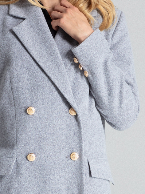 Płaszcz damski dwurzędowy Figl M681 M Szary (5902194374767) - obraz 5