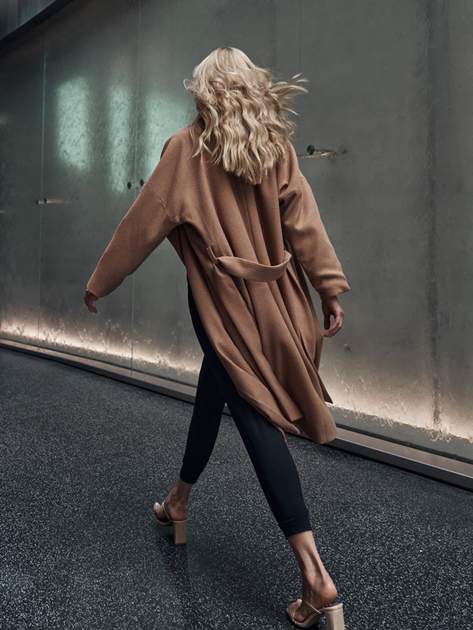 Пальто жіноче Figl M713 S/M Бежеве (5902194383394) - зображення 8