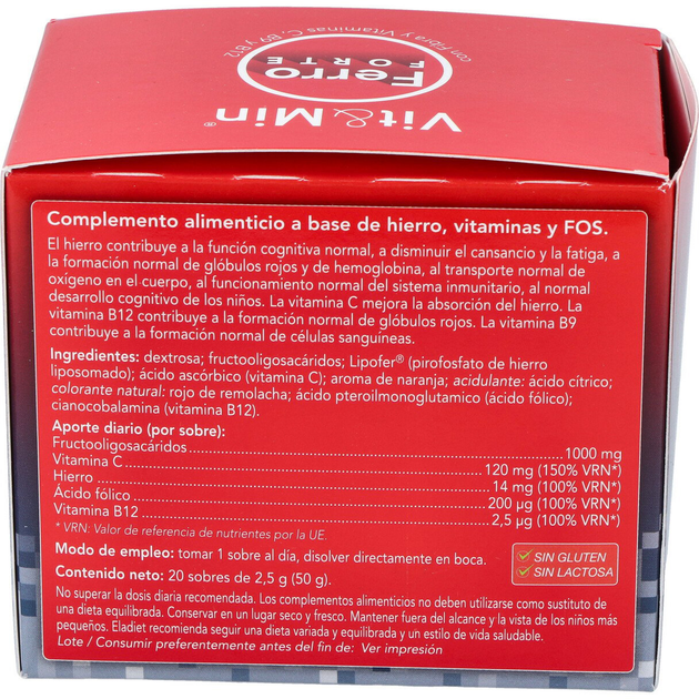Suplement diety Eladiet Vit y Min Ferro Forte 20 saszetek (8420101215882) - obraz 3