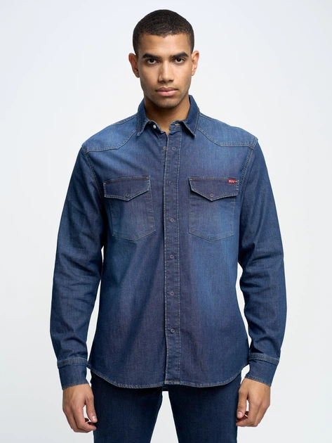 Сорочка джинсова чоловіча Big Star Chuck 578 3XL Блакитна (5900714426750) - зображення 1