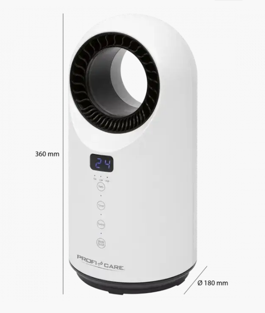 Тепловентилятор керамический Profi Care PC-HL 3086 настольный 1000/1500 Вт (PC-HL 3086) - изображение 2