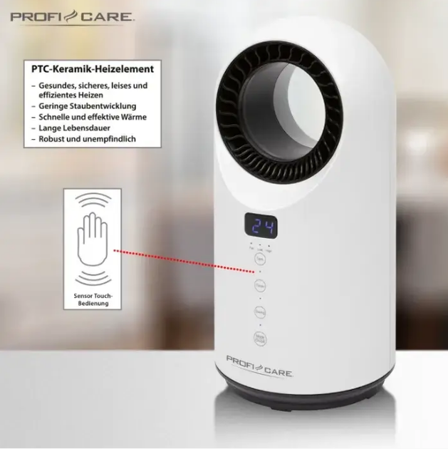 Тепловентилятор керамический Profi Care PC-HL 3086 настольный 1000/1500 Вт (PC-HL 3086) - изображение 5