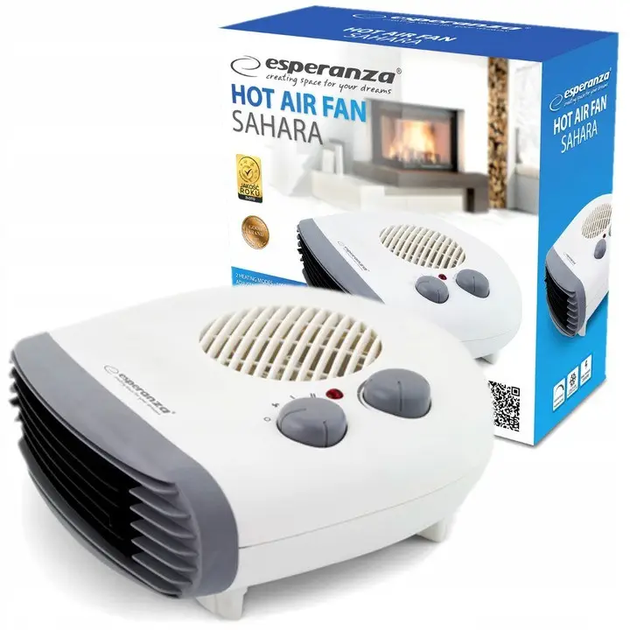 Тепловентилятор Esperanza EHH003 Hot Air Fan Sahara ніхромова спіраль 3 функції 1000/2000 Вт White/Grey - Фото 4 Тепловентилятор Esperanza EHH003 Hot Air Fan Sahara ніхромова спіраль 3 функції 1000/2000 Вт White/Grey - зображення 4