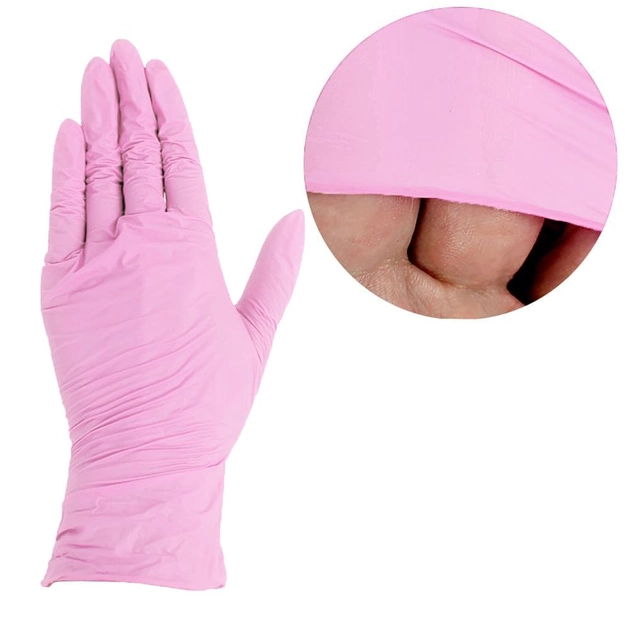 Рукавички MediOk нітрилові без тальку Rose Sapphire рожеві XS 100 шт (0306886) - зображення 1