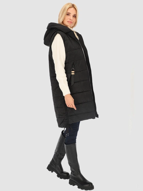 Bezrękawnik damski pikowany PERSO BLH235500F M Czarny (5905080220339) - obraz 5