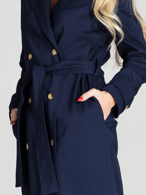 Тренч жіночий Figl M698 XL Темно-синій (5902194379236) - зображення 7