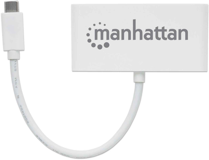 Hub USB Manhattan Type-C na 4 porty USB 3.0 + 3.1 PD (0766623163552) - obraz 3
