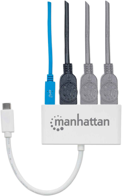 Hub USB Manhattan Type-C na 4 porty USB 3.0 + 3.1 PD (0766623163552) - obraz 4