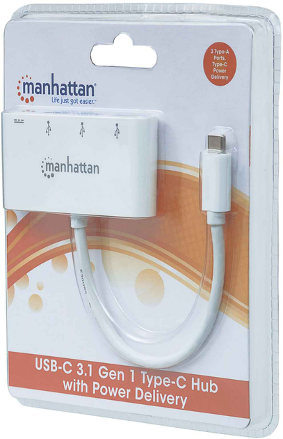 Hub USB Manhattan Type-C na 4 porty USB 3.0 + 3.1 PD (0766623163552) - obraz 6