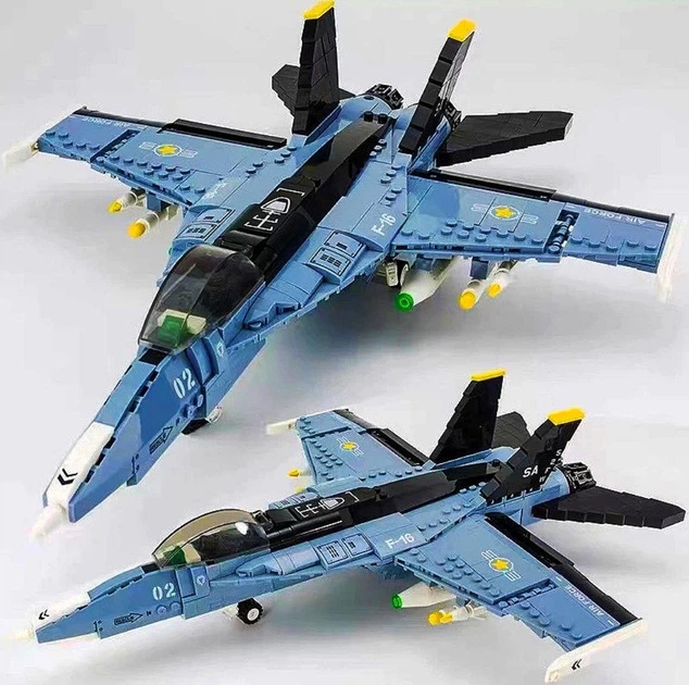 Дитячий великий конструктор JIE STAR бойовий літак винищувач F-16
