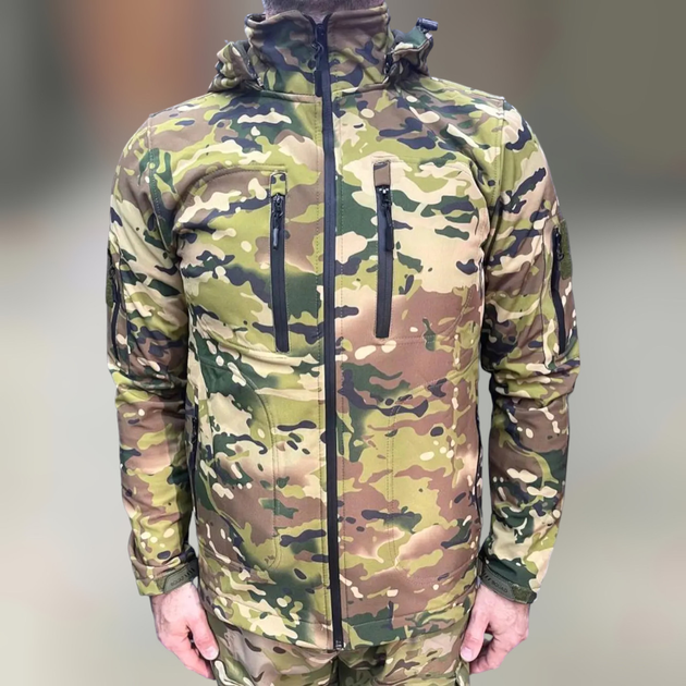 Куртка теплая флисовая тактическая Squad Softshell Мультикам M - изображение 1